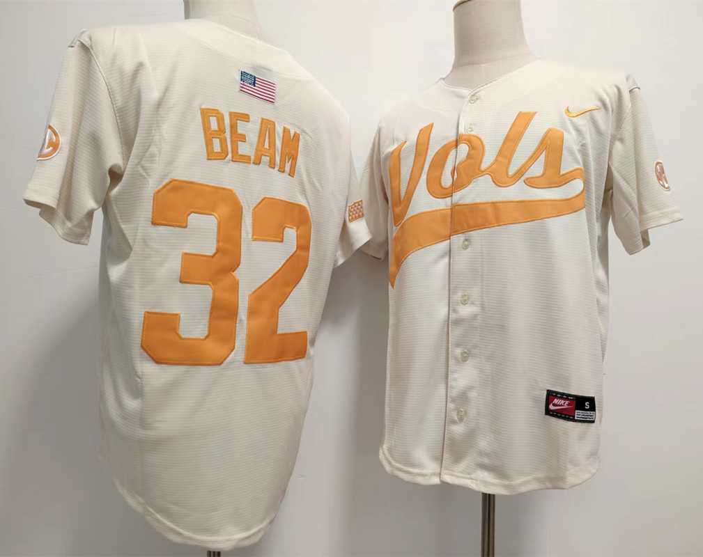 Mens Tennessee Volunteers #32 Drew Beam White Stitched Jersey